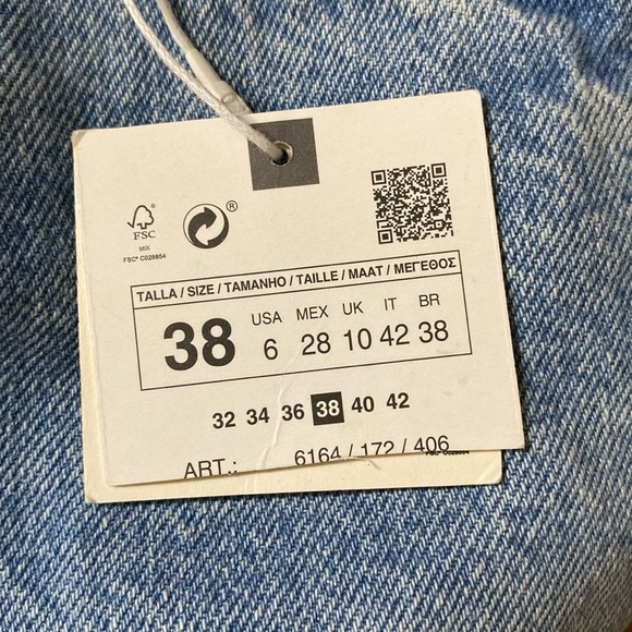 ZARA women light denim, jeans with glittery diamond studded stripe down the side - Picture 3 of 6